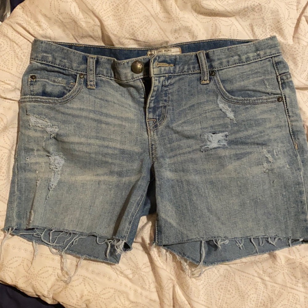 Free people distressed denim shorts